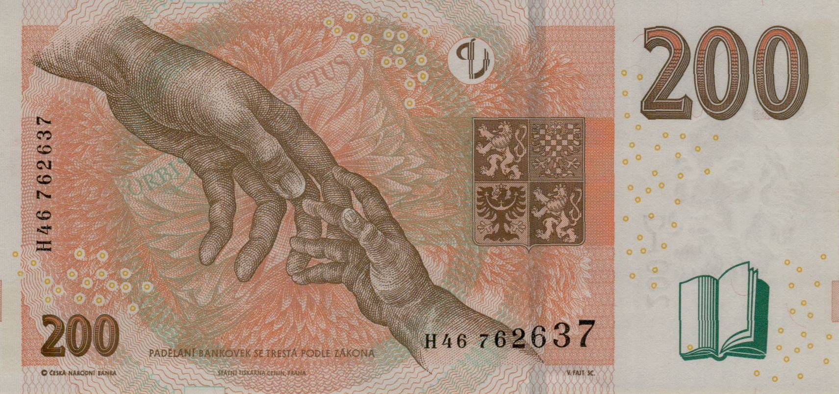 Czech Republic 200 2018 UNC P-18/f